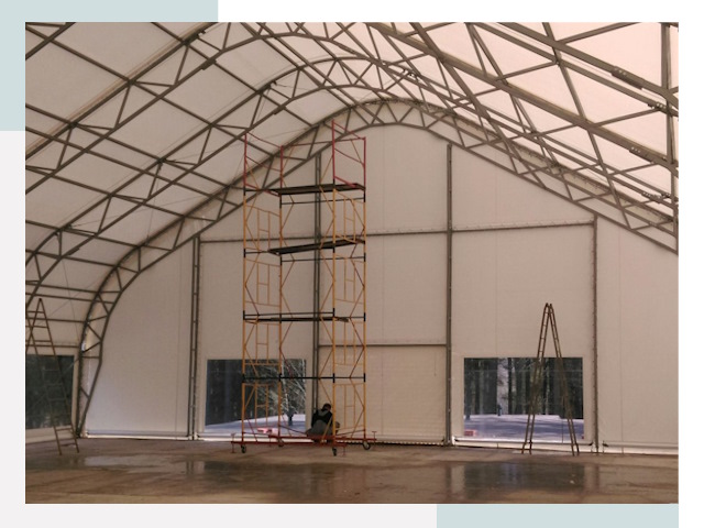 Шатровые ангары в Урае